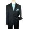 Extrema by Zanetti Black with Turquoise Pinstripes Super 150's Wool Suit